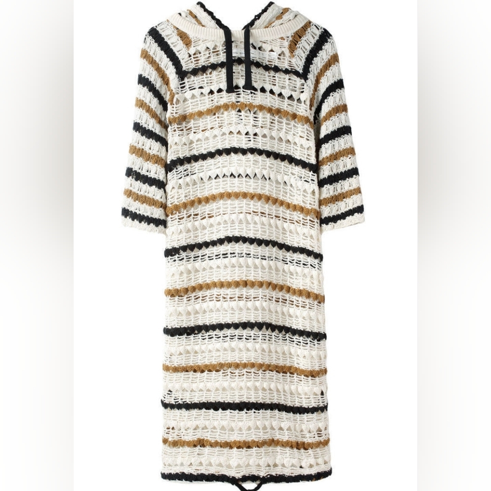 Isabel Marant Étoile Clay Crochet Tunic Dress With Hood - Picture 2 of 9